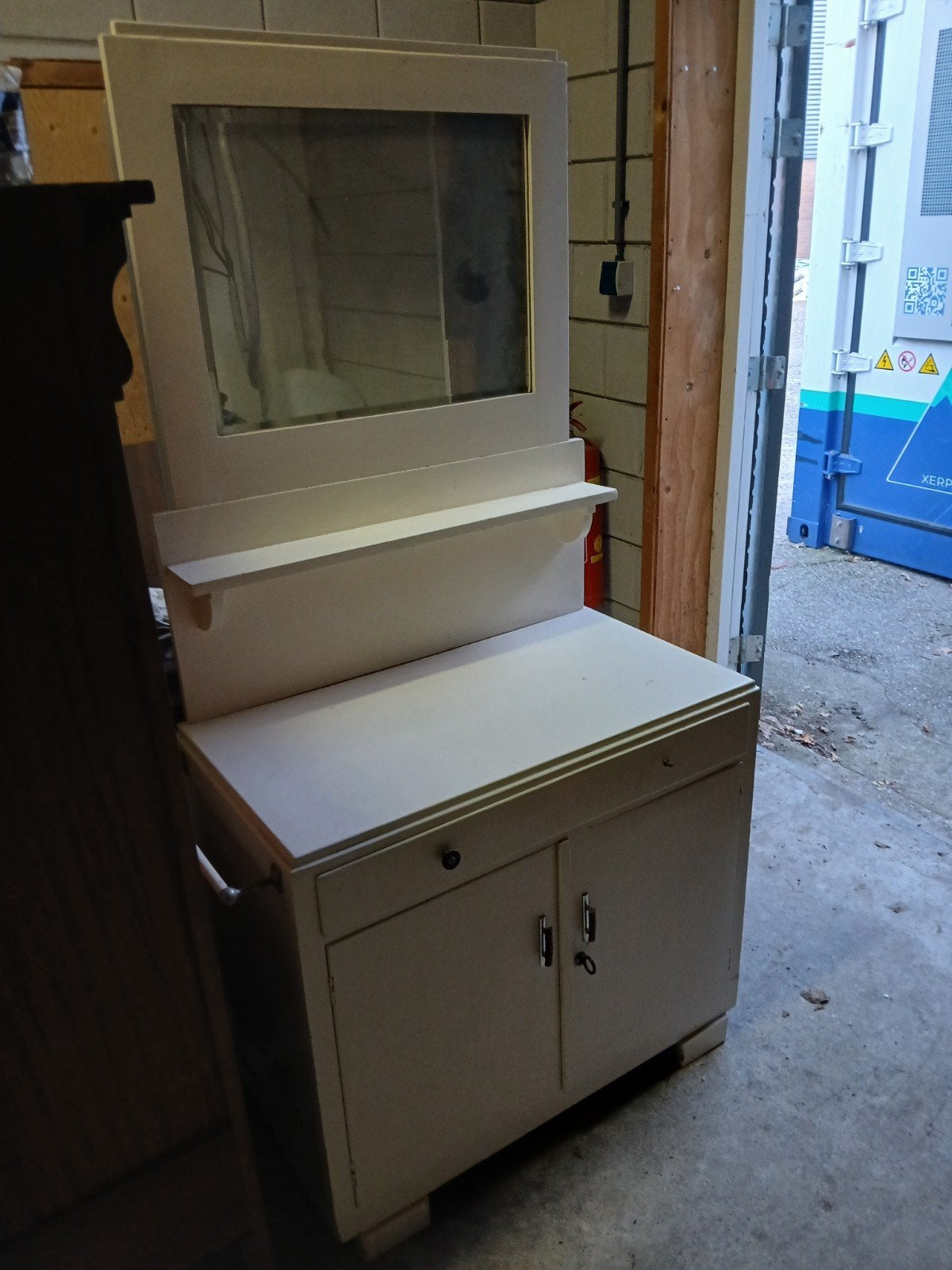 Vintage kaptafel met spiegel en opbergruimte, Ophalen