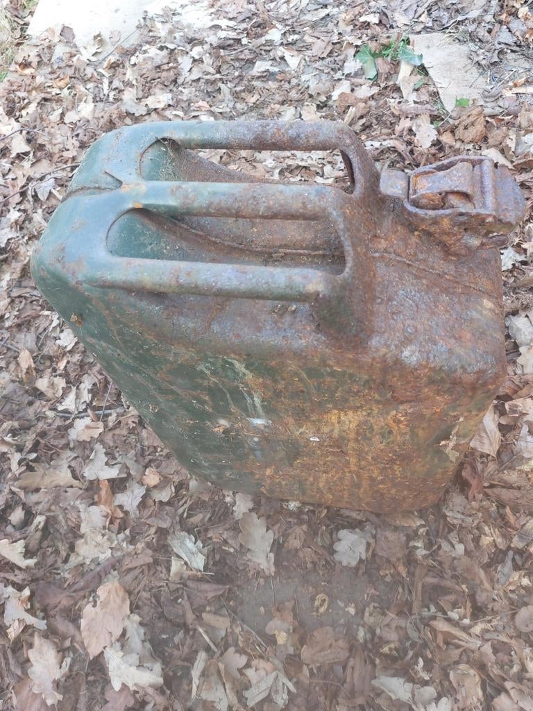Vintage leger jerrycan met fraai patina, Verzamelen, Ophalen of Verzenden, Gebruikt