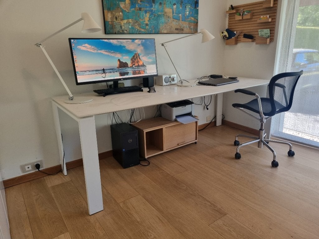 Kartell Four tafel soft touch wit 79 x 223 cm, Huis en Inrichting, Ophalen, 200 cm of meer, 50 tot 100 cm, Zo goed als nieuw