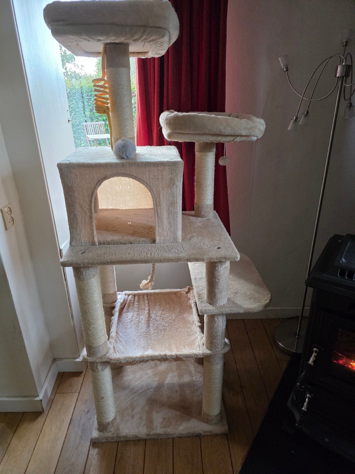 Luxe grote krabpaal met (hang) mandjes, Dieren en Toebehoren, Katten-accessoires, Ophalen of Verzenden, Zo goed als nieuw