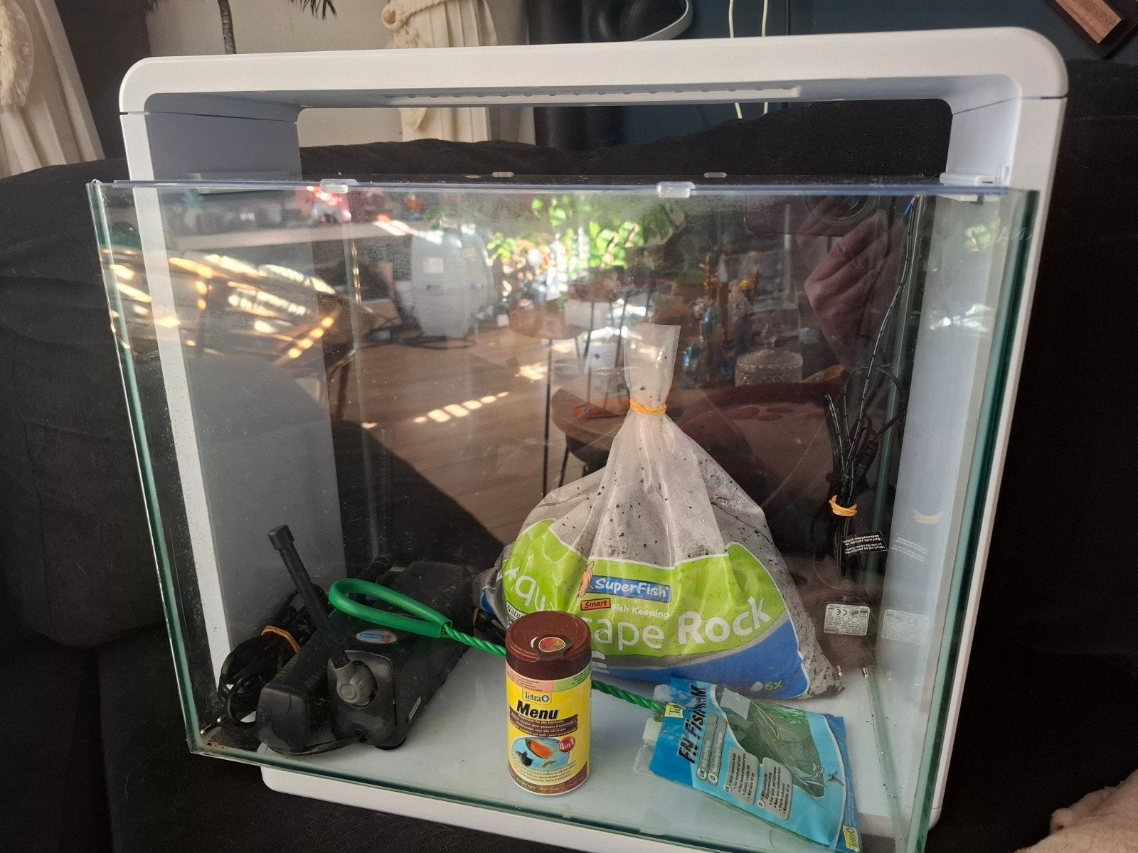 Superfish Home 45 Wit Aquarium, Dieren en Toebehoren, Ophalen, Inclusief deksel, Zo goed als nieuw, Leeg aquarium