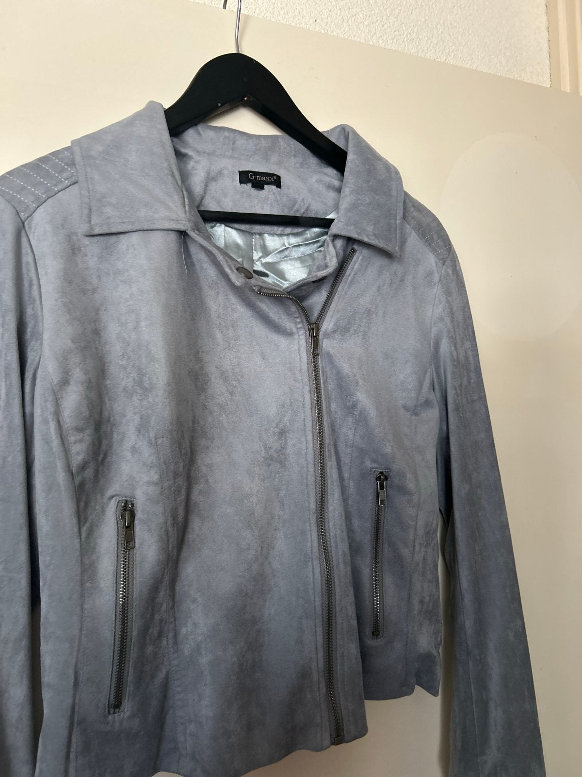 G-maxx suède look jasje grijs M/L, Ophalen of Verzenden, Zo goed als nieuw, Maat 38/40 (M), Grijs