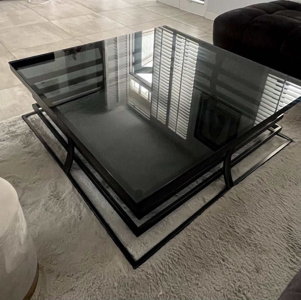 Casa Padrino Art Deco Luxe Designer Salontafel, Ophalen, Vierkant, Zo goed als nieuw, Glas