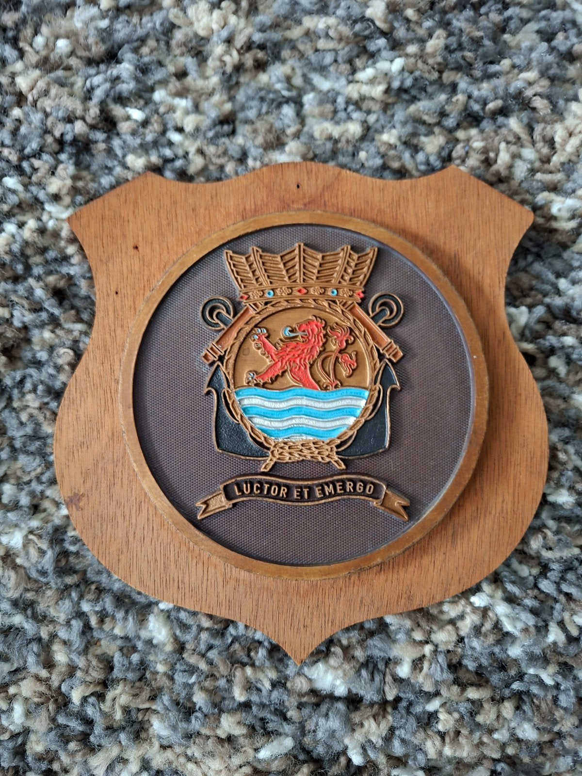 Wapenschild Hr.Ms. Zeeland (1967-1968) (foto achterzijde!), Ophalen of Verzenden, Landmacht, Nederland