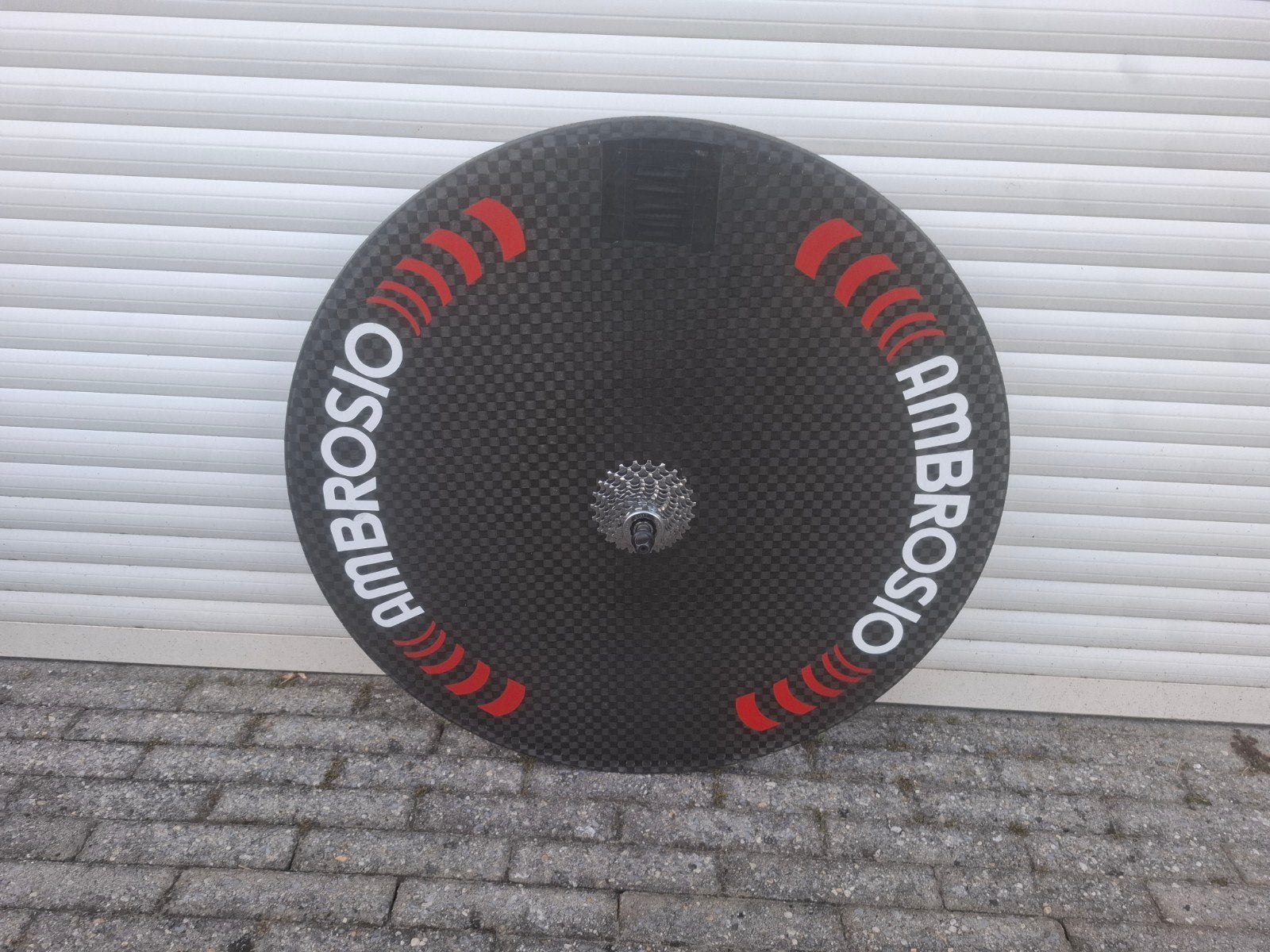 Ambrosio Carbon dicht TT achterwiel, Fietsen en Brommers, Fietsonderdelen, Zo goed als nieuw, Wiel, Carbon, Ophalen