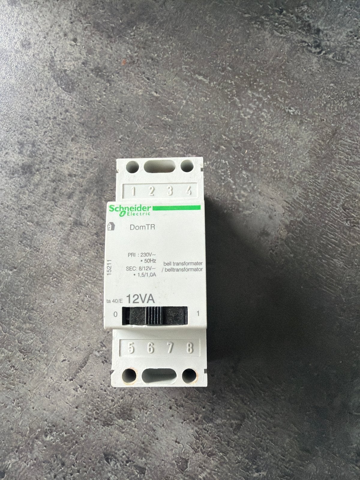 Schneider Electric DomTR Beltransformator 12VA, Ophalen of Verzenden, Gebruikt, Schneider Electric, Overige typen