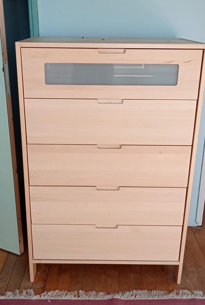 Ikea Ladenkastje met 5 lades - Berkenhout, Ophalen, 5 laden of meer, 100 tot 150 cm, 50 tot 100 cm
