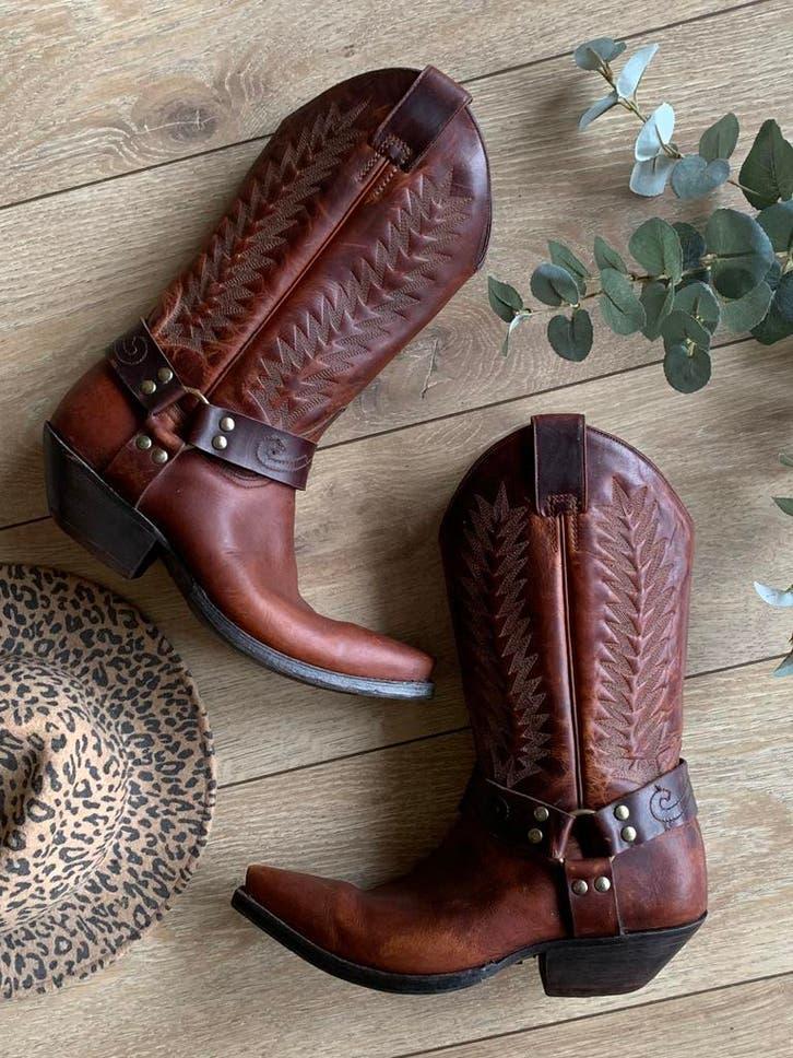 Mexicana bikerboots 41 western boots bohemian laarzen, Hoge laarzen, -, Ophalen of Verzenden, Zo goed als nieuw