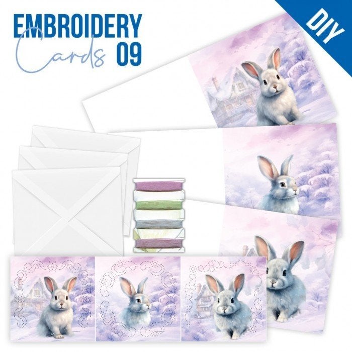 Embroidery Cards 09 Rabbits (konijnen) STDOPP009, Dieren, ., Overige typen, Nieuw