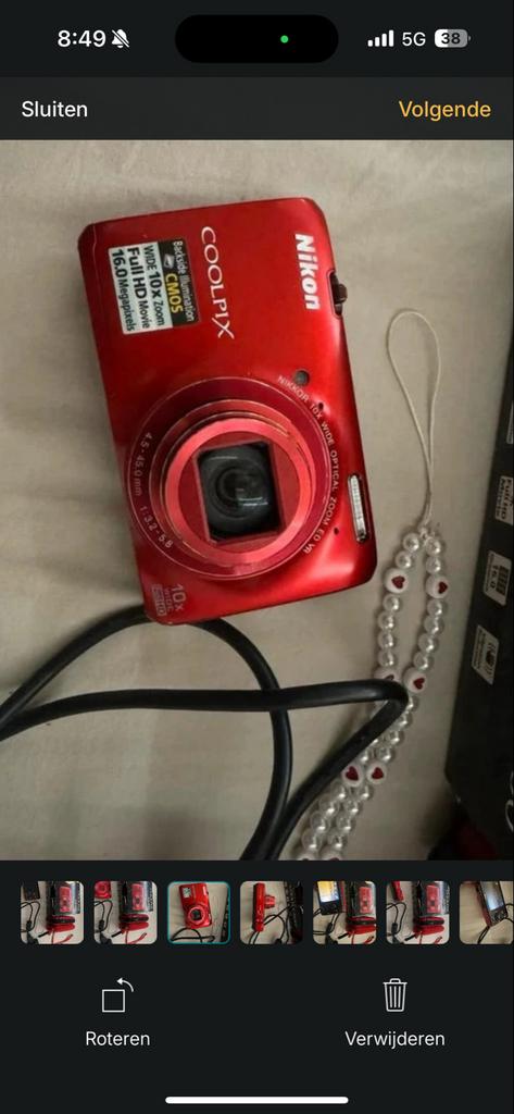 Nikon Coolpix S6300 Rood - 16MP, 10x Zoom, Compleet, Gebruikt, Compact, Ophalen of Verzenden, Nikon