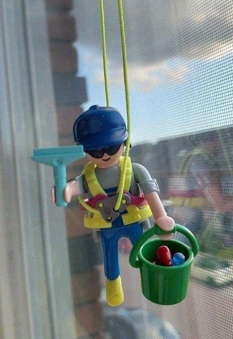 Playmobil Glazenwasser met zuignap en accessoires, Ophalen of Verzenden, Gebruikt