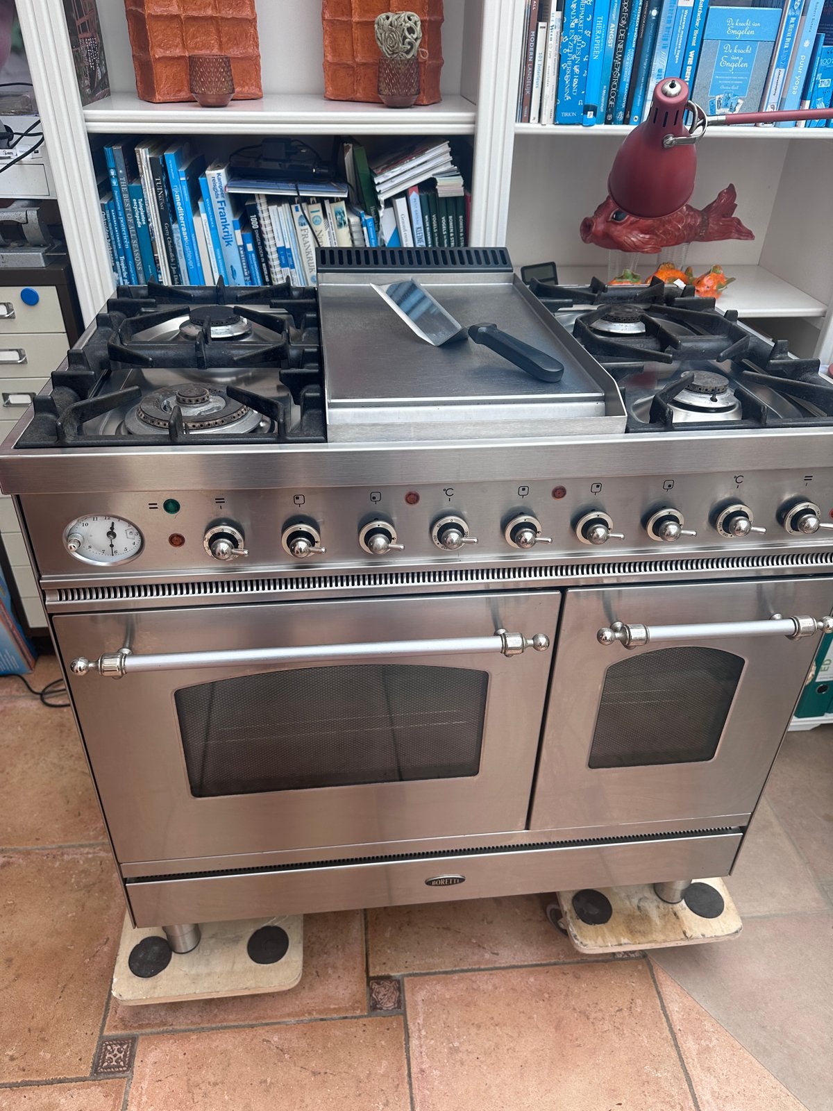 Boretti Fornuis met Dubbele Oven en Gasfornuis, Witgoed en Apparatuur, Fornuizen, Ophalen, Gebruikt, 60 cm of meer, Grill