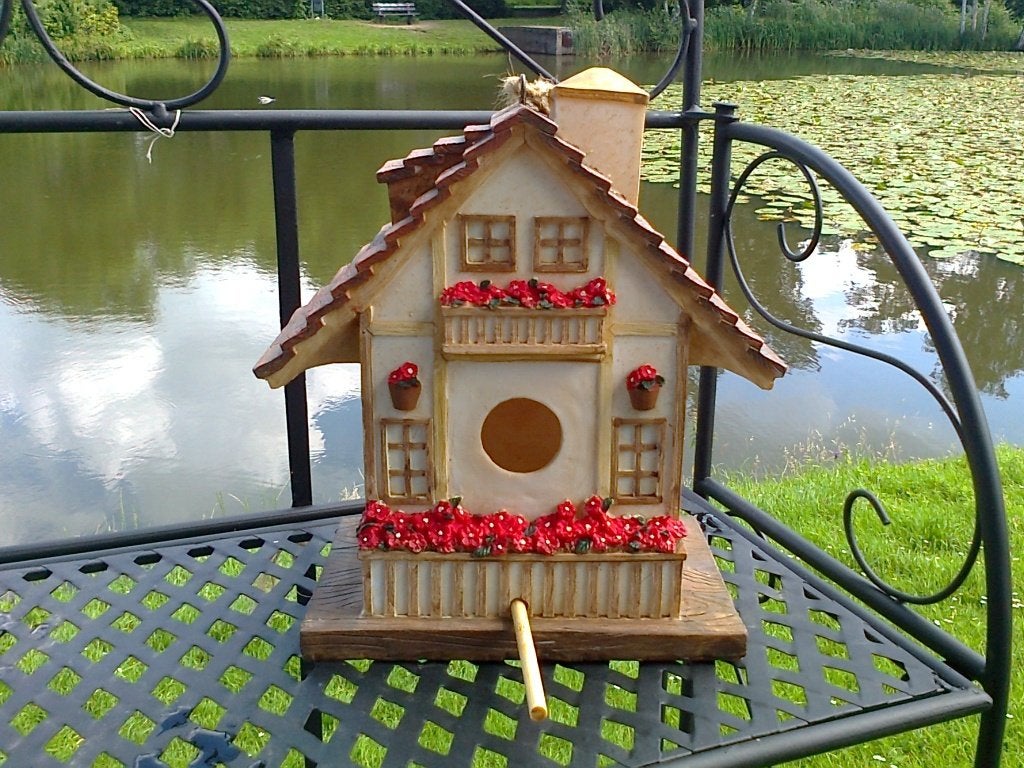 Leuk en origineel, groot Vogelhuisje, Vogelvilla, rood bruin, Ophalen of Verzenden, Nieuw