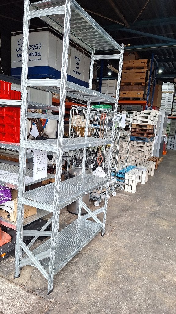 legbordstelling , Metalsistem, 250 cm H , 40 cm D, Huis en Inrichting, Kasten | Stellingkasten, Ophalen, Gebruikt, Industriepark 2a 9351PA Leek
