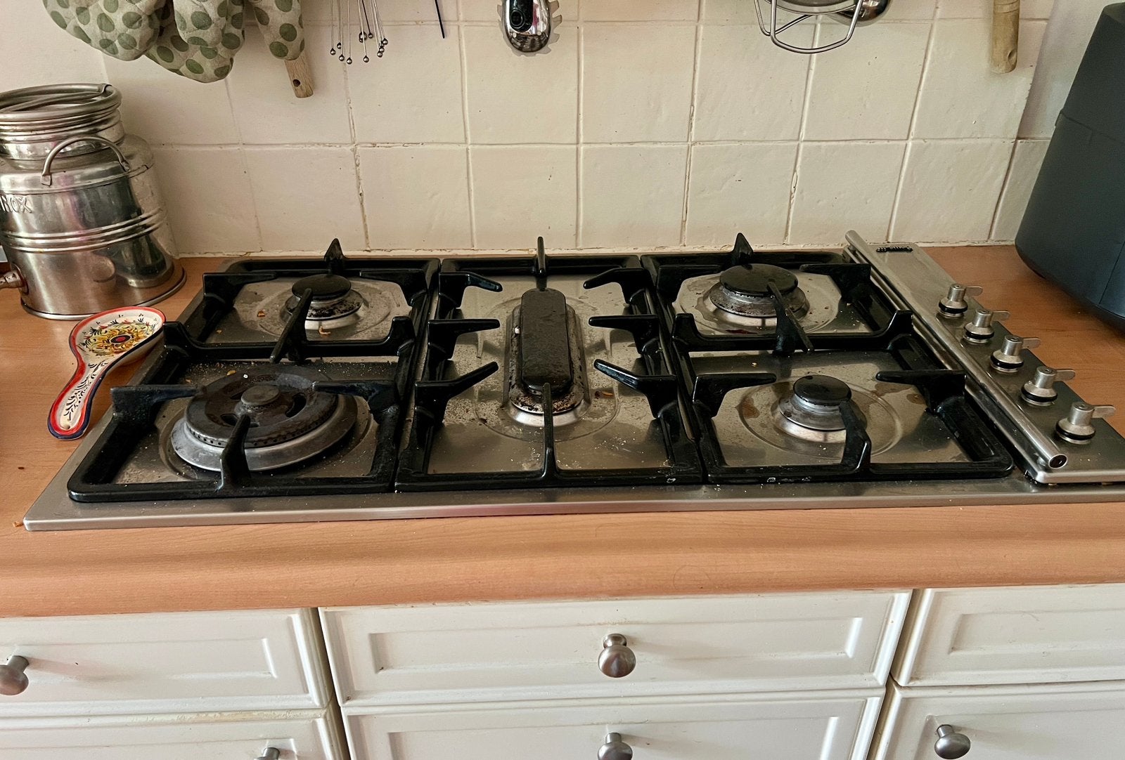 Gasplaat 5 pits Smeg, Ophalen, Gebruikt, 60 cm of meer, Inbouw