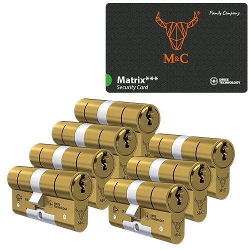 M&C Matrix messing cilinder 7x gelijksluitend SKG***, Doe-het-zelf en Verbouw, Niet ingevuld, Niet ingevuld, Niet ingevuld