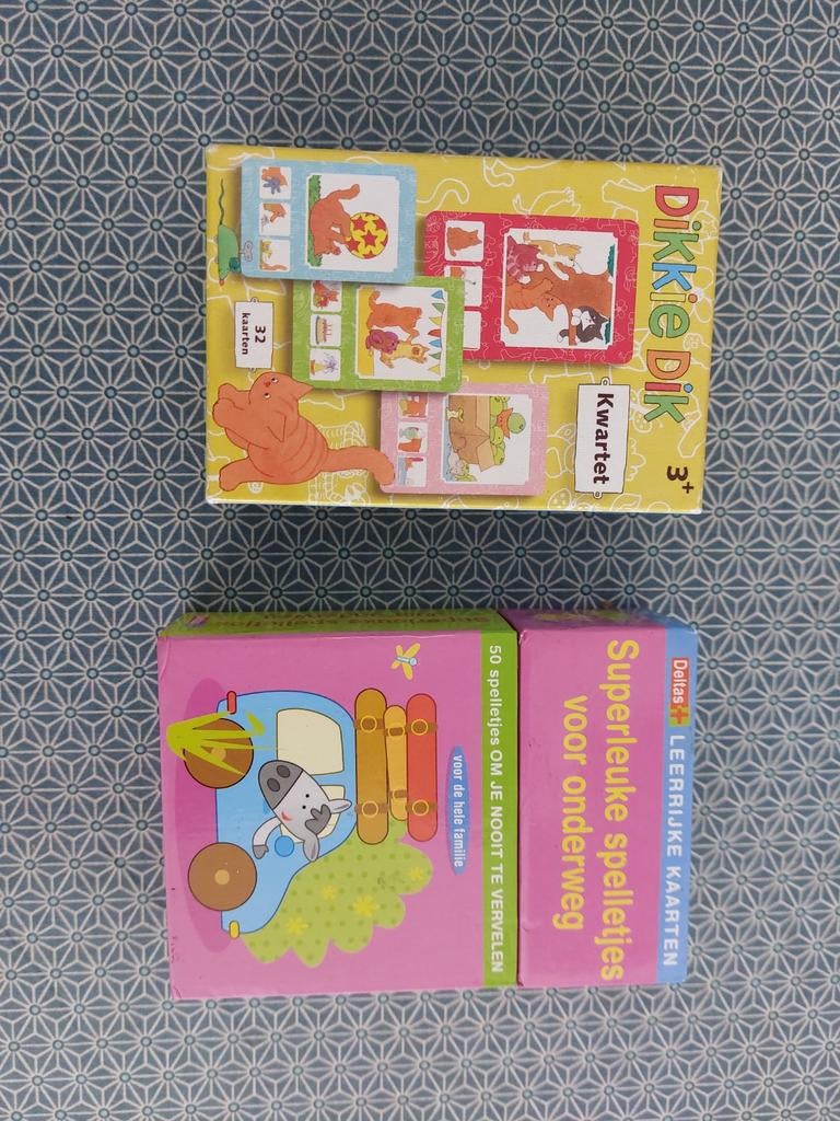 Dikkie Dik Kwartet & Superleuke Spelletjes voor Onderweg, Hobby en Vrije tijd, Vijf spelers of meer, Ophalen, Zo goed als nieuw