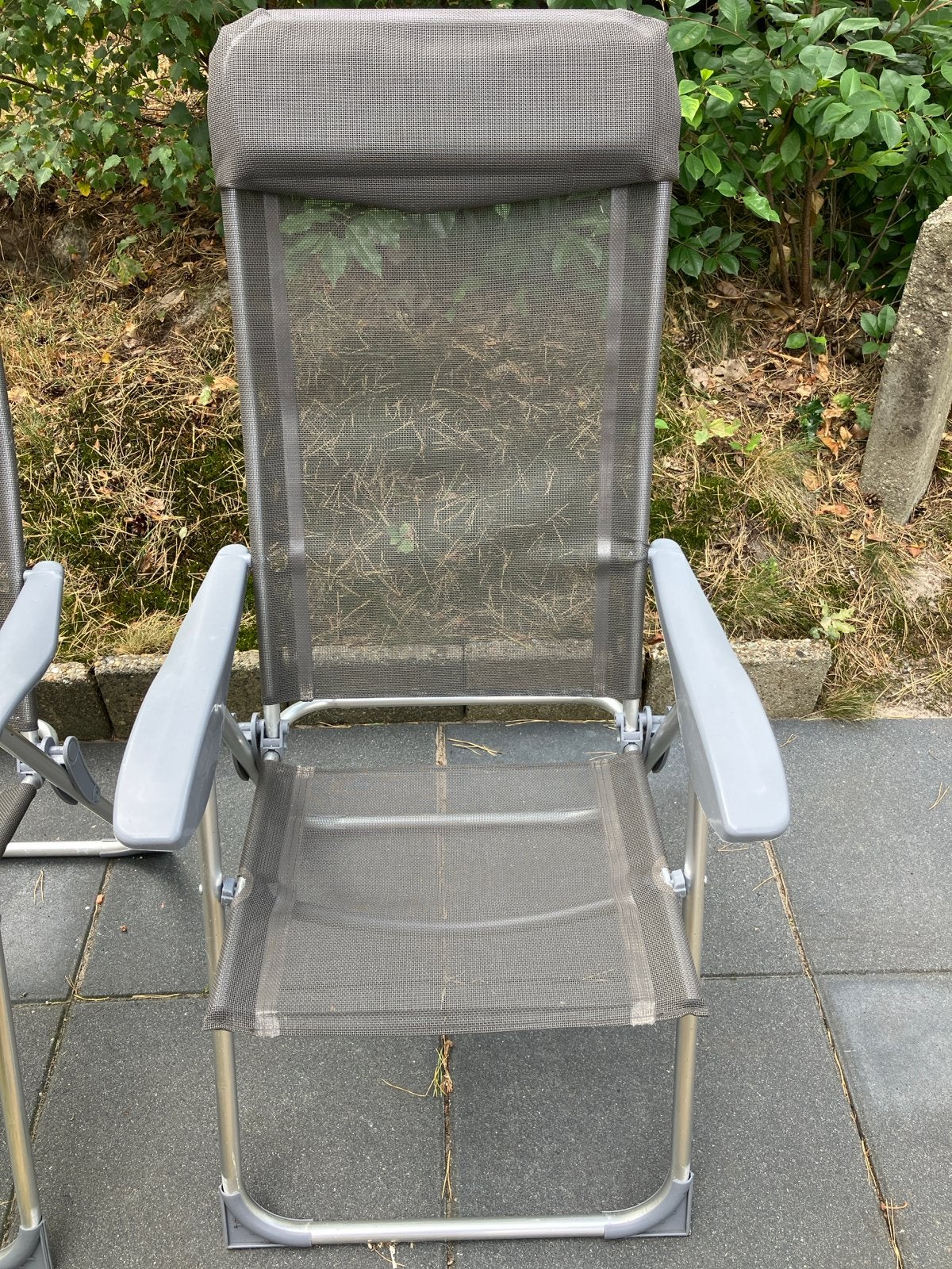 2 Verstelbare tuinstoelen met armleuningen /beide in 1 koop, Ophalen, Gebruikt, Metaal, Verstelbaar