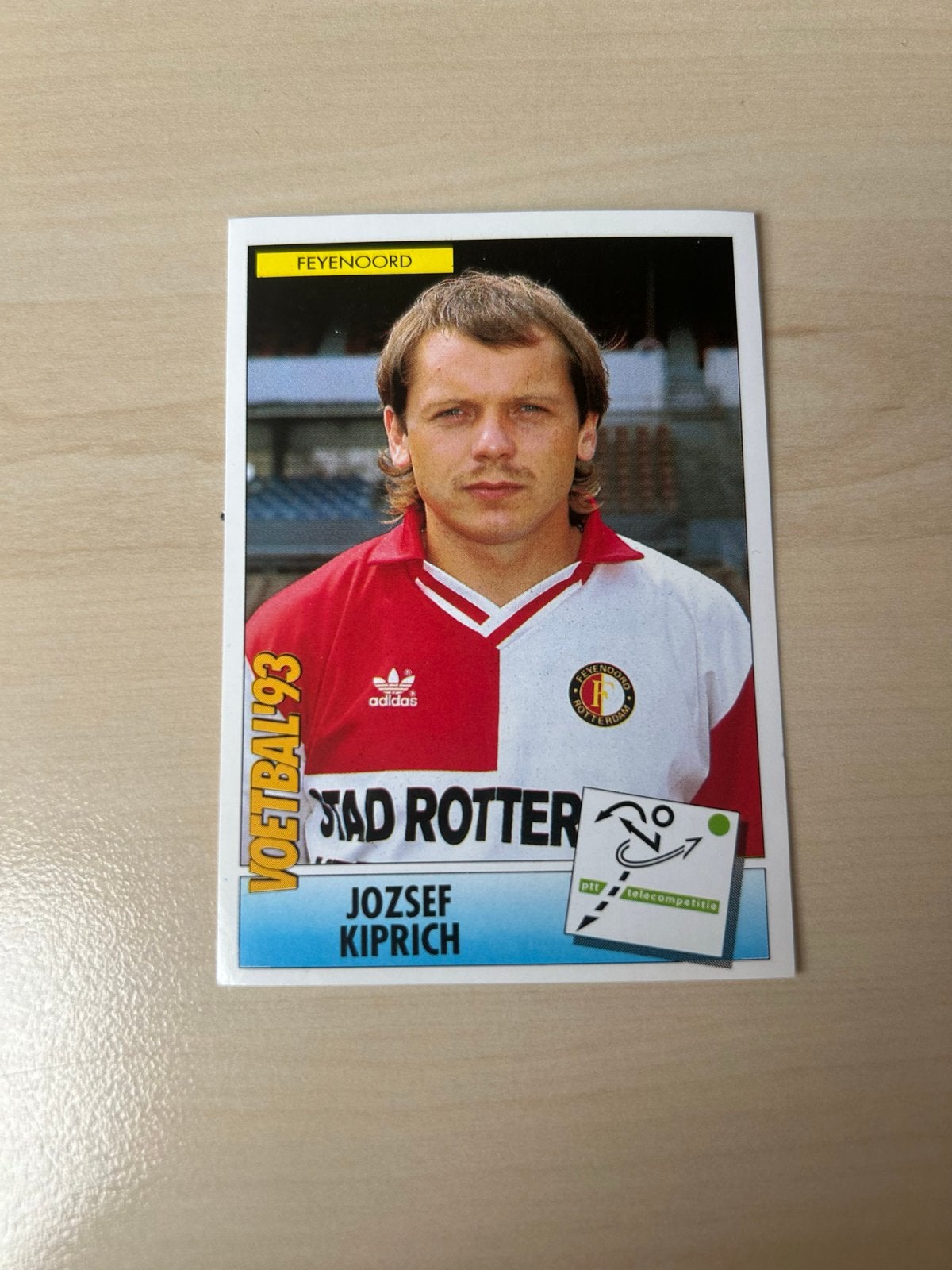 Jozsef Kiprich Panini Voetbal '93 Feyenoord Plaatje, Ophalen of Verzenden, Zo goed als nieuw, Sticker