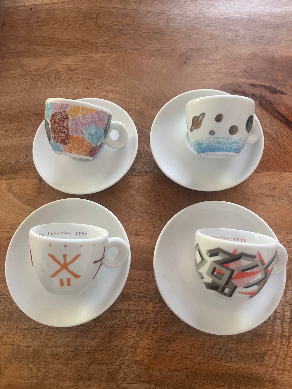 Illy Art Collection 1992 - 4 kopjes en schotels., Ophalen of Verzenden