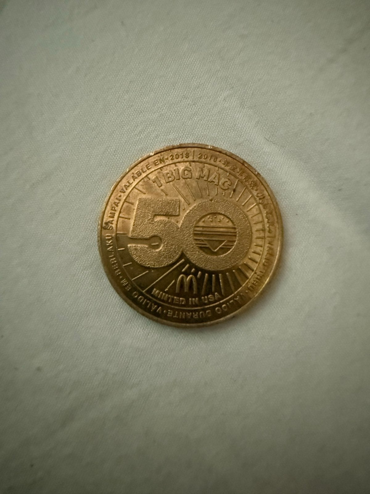 McDonald's Big Mac 50 Jaar Jubileummunt (2018), Ophalen of Verzenden, Overige materialen, Buitenland
