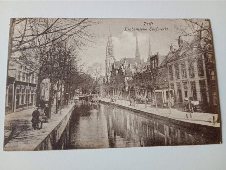Delft Brabantse Turfmarkt 1921, Ophalen of Verzenden, 1920 tot 1940, Gelopen, Zuid-Holland