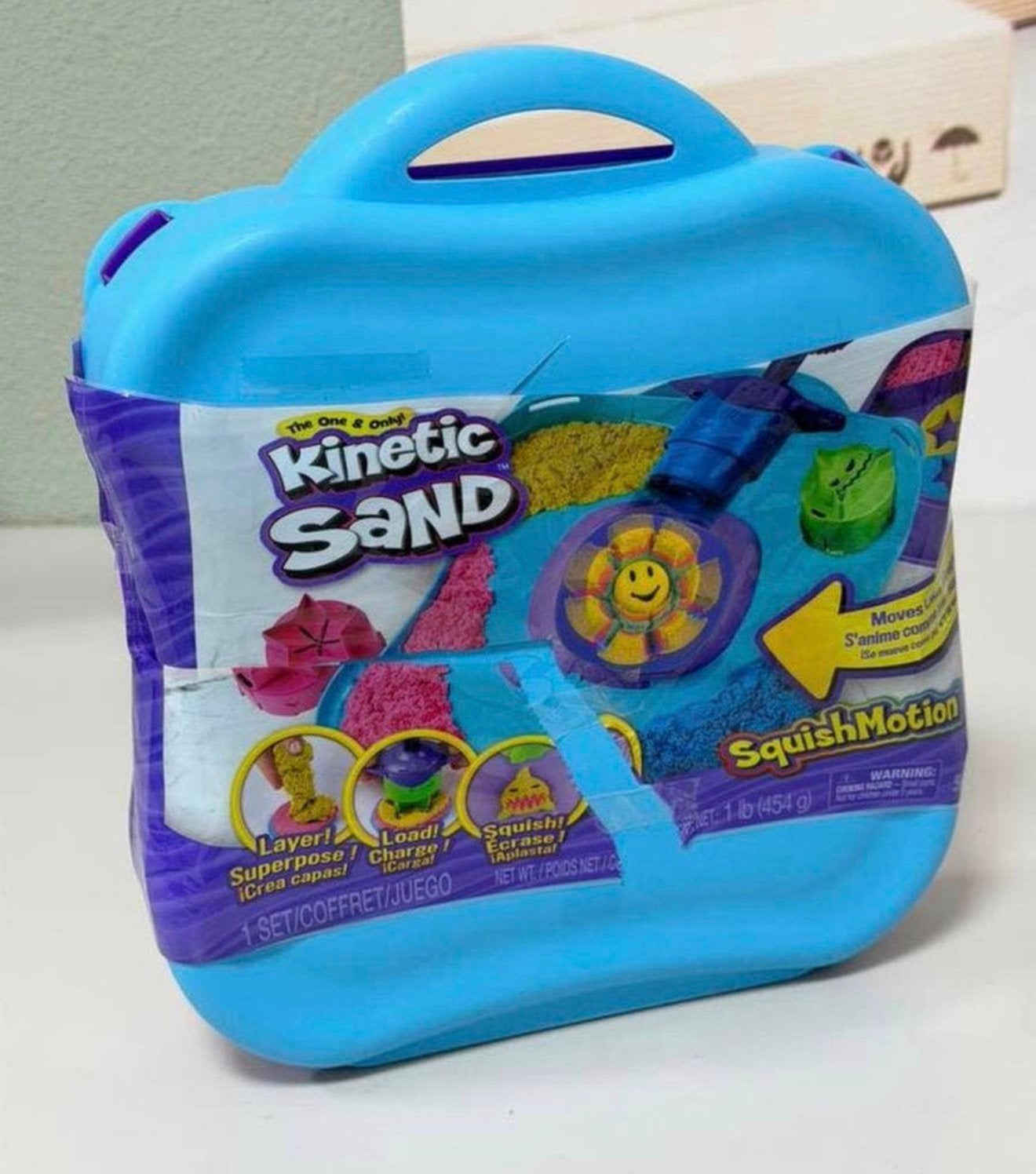 Kinetic Sand Squish Motion Speelset 453g zand stempel koffer, Jongen of Meisje, Nieuw, Ophalen of Verzenden, H