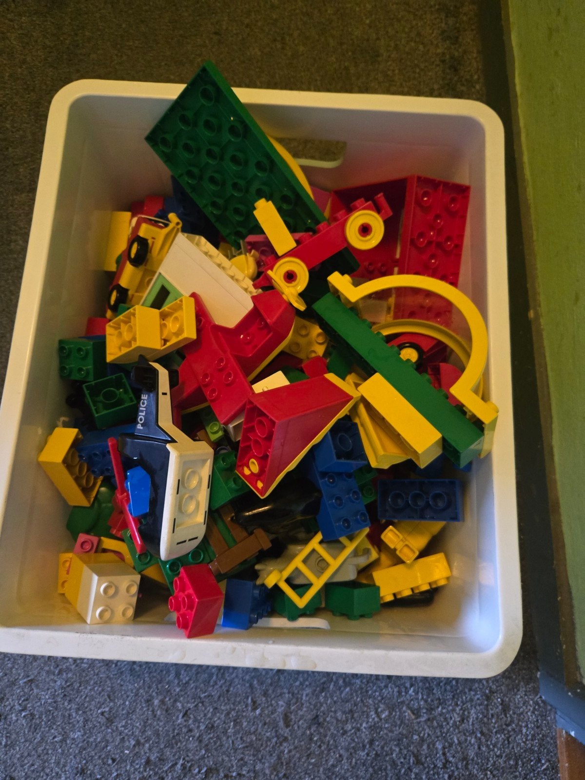 Grote zak DUPLO met diverse bouwblokken en figuren jaren '90, Ophalen of Verzenden, Zo goed als nieuw, Overige merken
