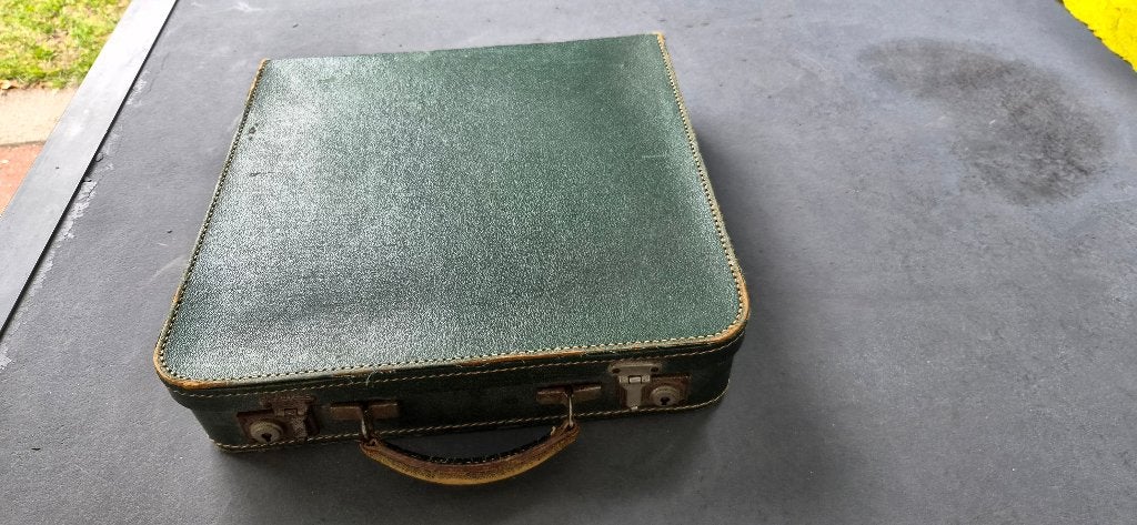 vintage grammofoon platen in vintage koffer, Ophalen, Audio en Video