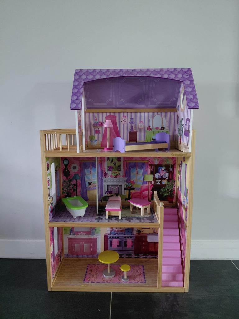 Kidscraft poppenhuis inclusief meubels te koop, Ophalen, Gebruikt, Poppenhuis
