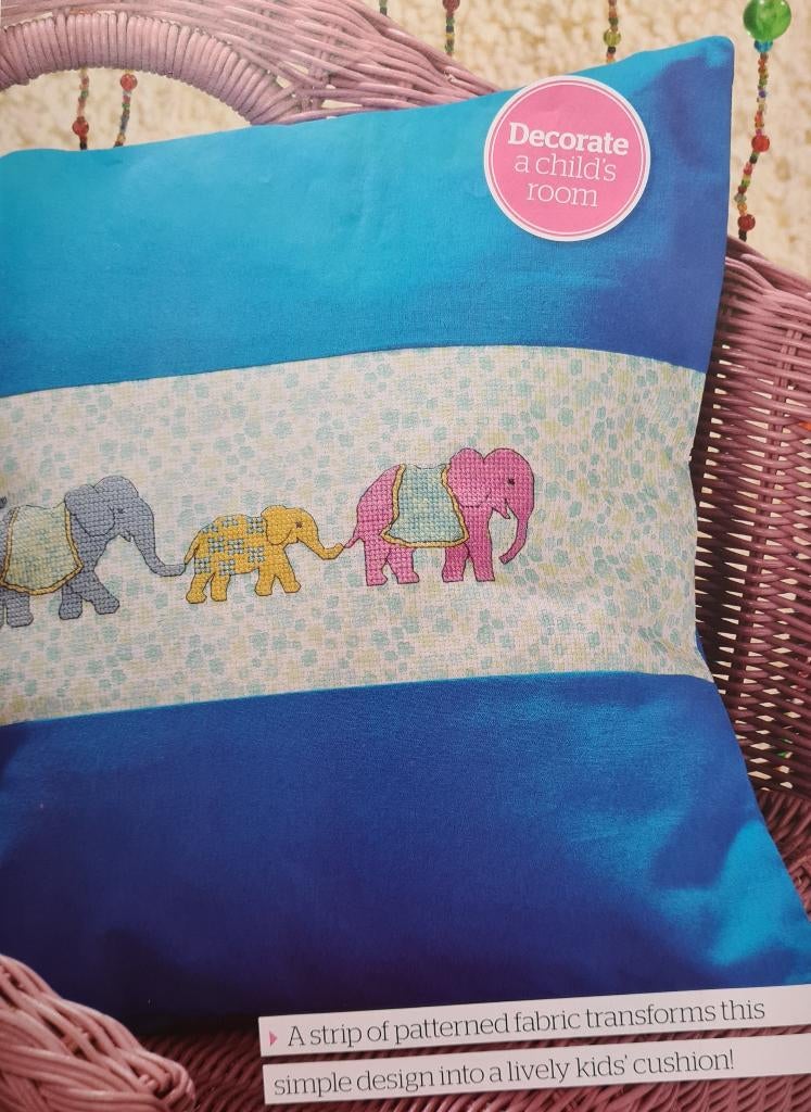 Olifant borduurpatroon om b.v. een kussen te maken, Ophalen, Nieuw, Handborduren, Patroon
