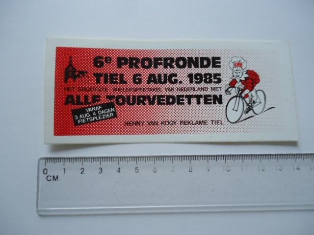 sticker oud FLIPJE Tiel wielrennen tour de france hinault, Verzenden, Zo goed als nieuw, Bedrijf of Vereniging