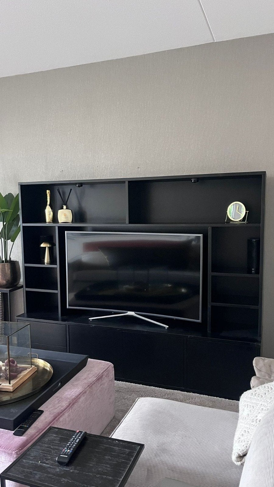 Wandmeubel, kleur zwart., Huis en Inrichting, Kasten | Wandmeubels, Ophalen, Gebruikt, 150 tot 200 cm, 25 tot 50 cm