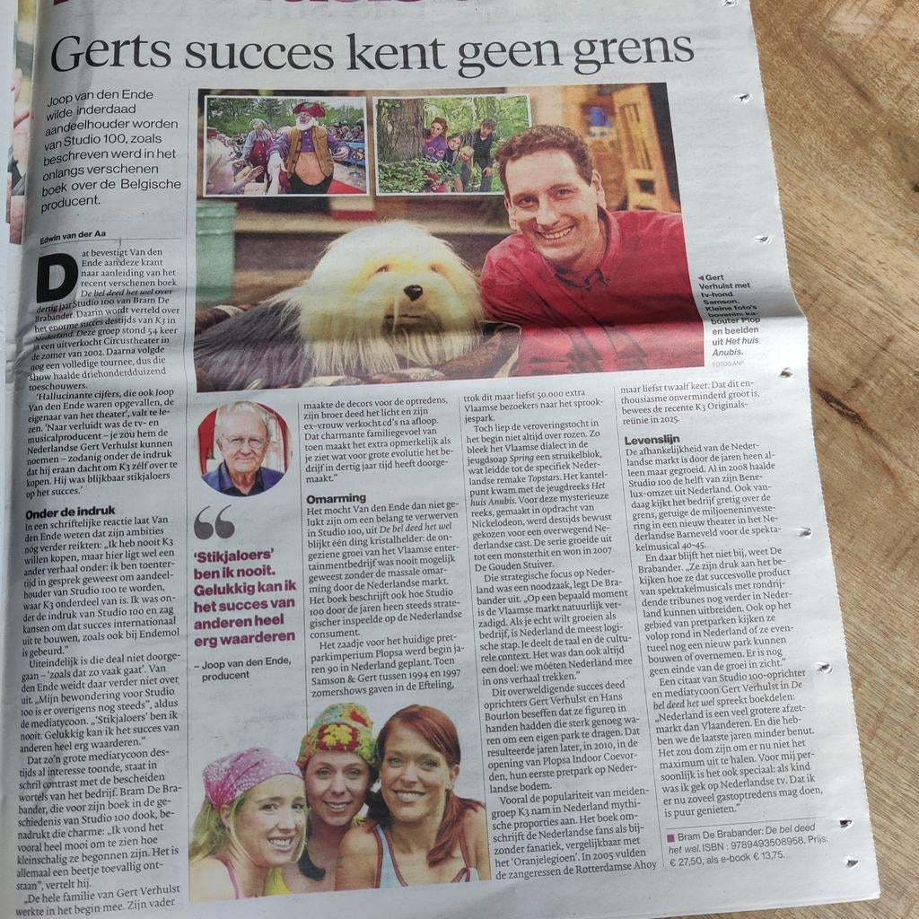 Gert Verhulst succes kent geen grens. Krantenartikel, Ophalen of Verzenden, 1980 tot heden, Nederland, Knipsel(s)