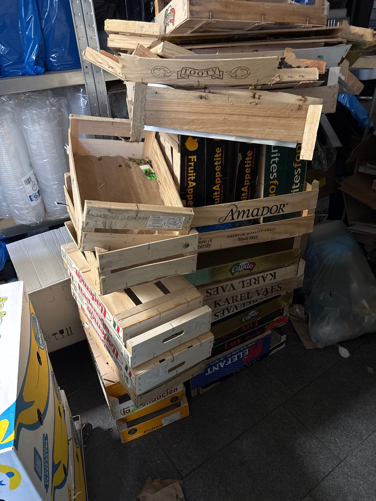 Diverse houten fruitkisten, Ophalen, Gebruikt, 40 tot 60 cm, 50 tot 75 cm