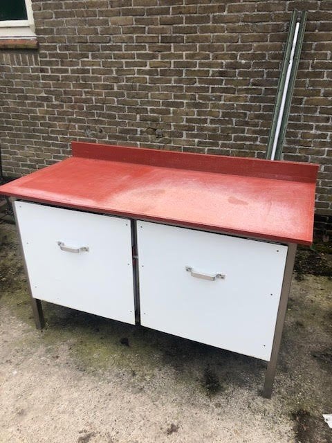 vlees snijwerkbank m hoge lades en polyethylene werkblad, Ophalen, Nieuw, 170 cm of meer