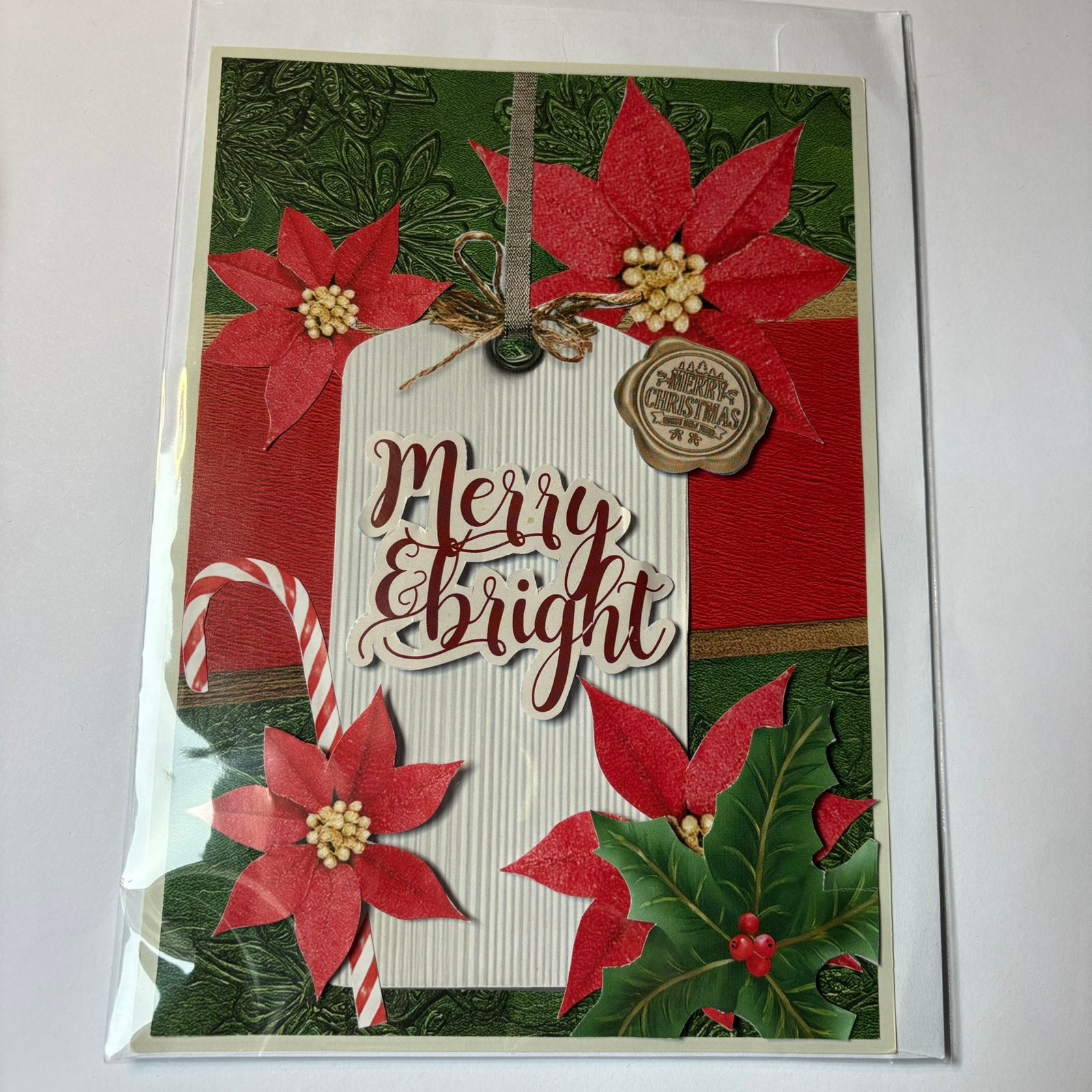 A5 kerstkaart merry and bright, Ophalen of Verzenden, Zo goed als nieuw, Overige thema's