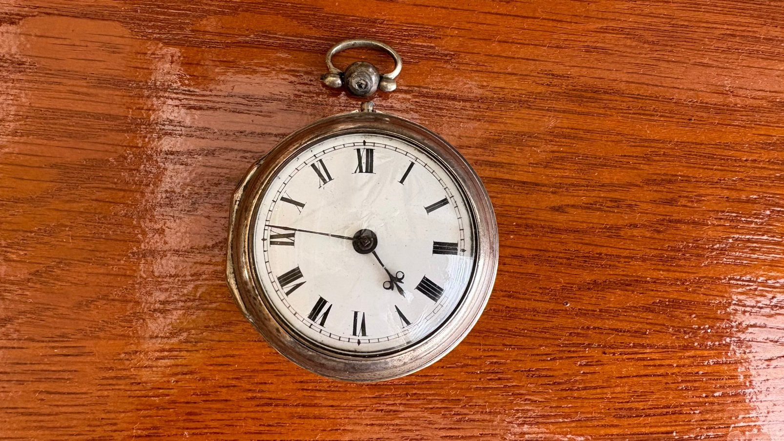 Antiek Zilveren zakhorloge met dubbele kast, Overige merken, Zakhorloge, Verzenden, Voor 1900