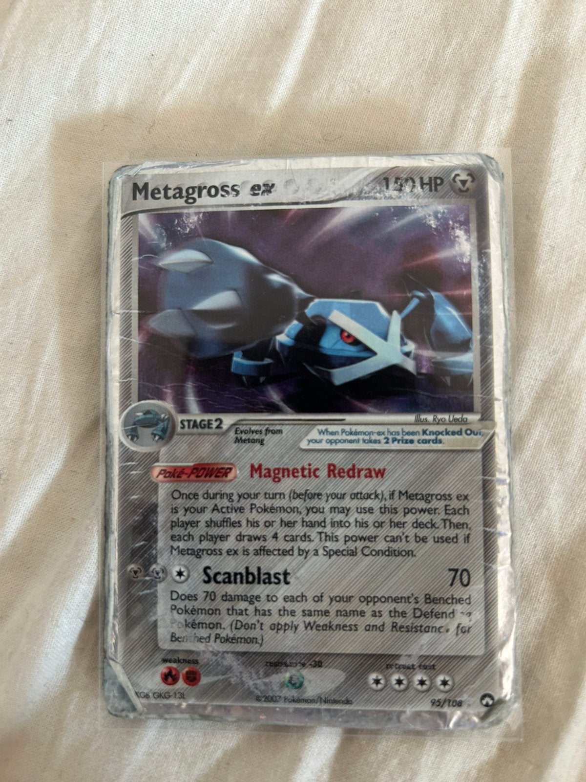 Pokémon Metagross ex 95/108 EX Power Keepers 2007 Damaged, Ophalen of Verzenden, Gebruikt