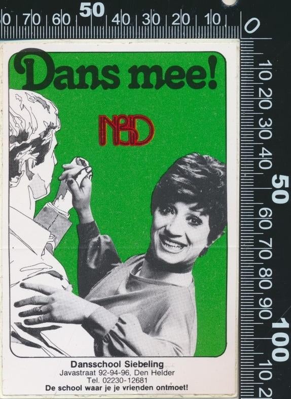 Sticker: Dansschool Siebeling - NBD - Dans mee - Den Helder, Verzamelen, Ophalen of Verzenden, Zo goed als nieuw, Bedrijf of Vereniging