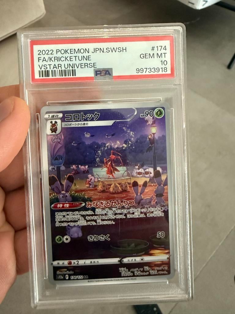 Pokémon Kricketune VSTAR Universe PSA 10, Ophalen of Verzenden, Zo goed als nieuw, Losse kaart
