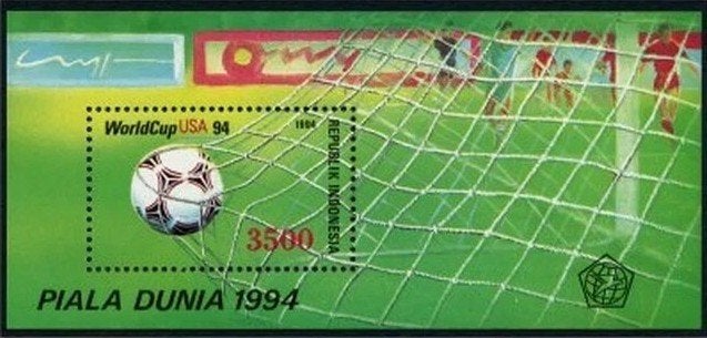 INDONESIË 1994 WK Voetbal Blokje, Michel: B-94, Postfris., Verzenden, Postfris, Sport
