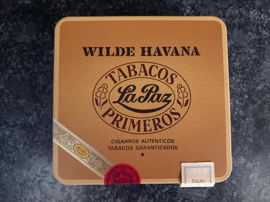 La Paz Wilde Havana Tabacos Primeros 20 sigaren metalen doos, Ophalen of Verzenden, Nieuw, Tabaksdoos of Verpakking