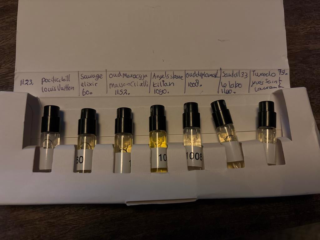 Parfum sampleset met 7 verschillende geuren, Ophalen of Verzenden, Gebruikt