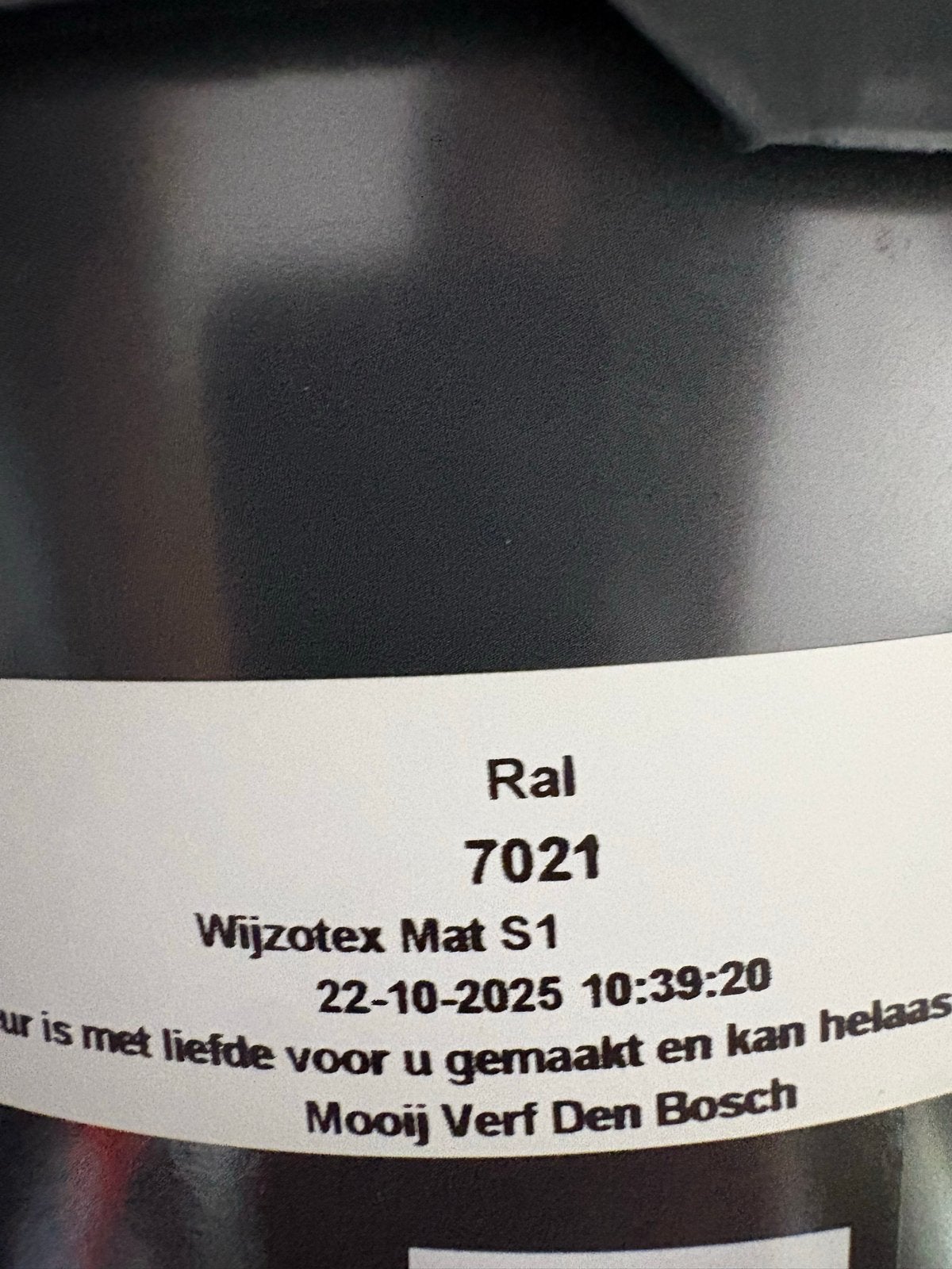 Wizotex Mat S1 Verf RAL 7021 - Binnen, Nieuw, Ophalen of Verzenden, Verf, Grijs