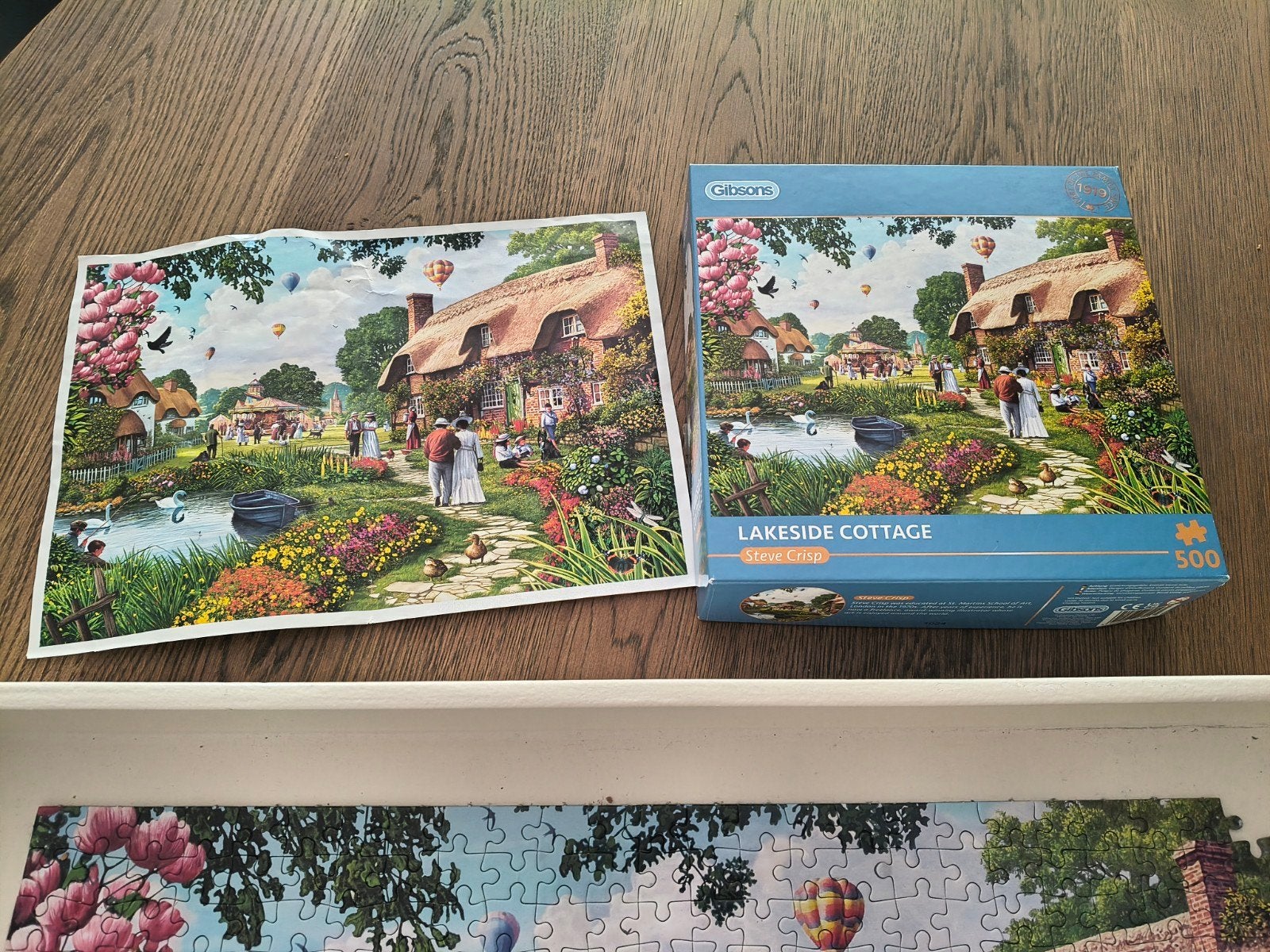 Puzzel Gibson 500 stukjes Lakeside cottage missen 2 stukjes, Ophalen of Verzenden, Gebruikt