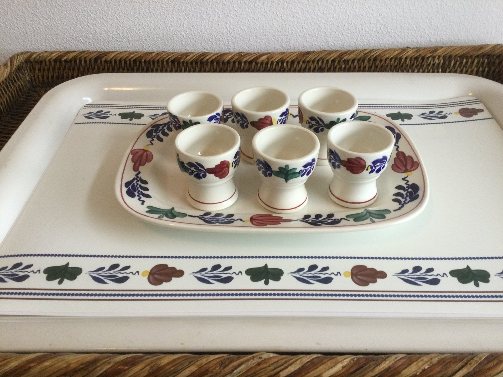 Boerenbont Boch België (Eierdopjes op schaal), Ophalen of Verzenden, Zo goed als nieuw, Aardewerk, Schaal of Schalen