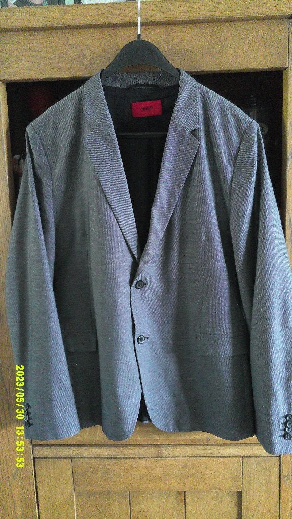Hugo Boss colbert, maat L, donker grijs., Kleding | Heren, Kostuums en Colberts, Maat 52/54 (L), Verzenden, Hugo Boss, Grijs