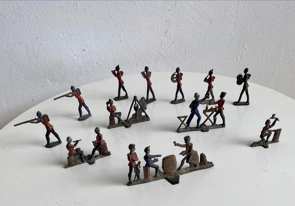 Tinnen soldaatjes kampdiorama ca. 1900 - Heinrichsen, Ophalen of Verzenden, Gebruikt