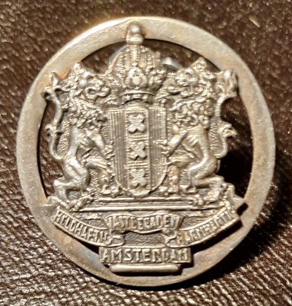 Amsterdamse broche / speld Wapen van Amsterdam, Ophalen, Gebruikt, Zilver, Zilver